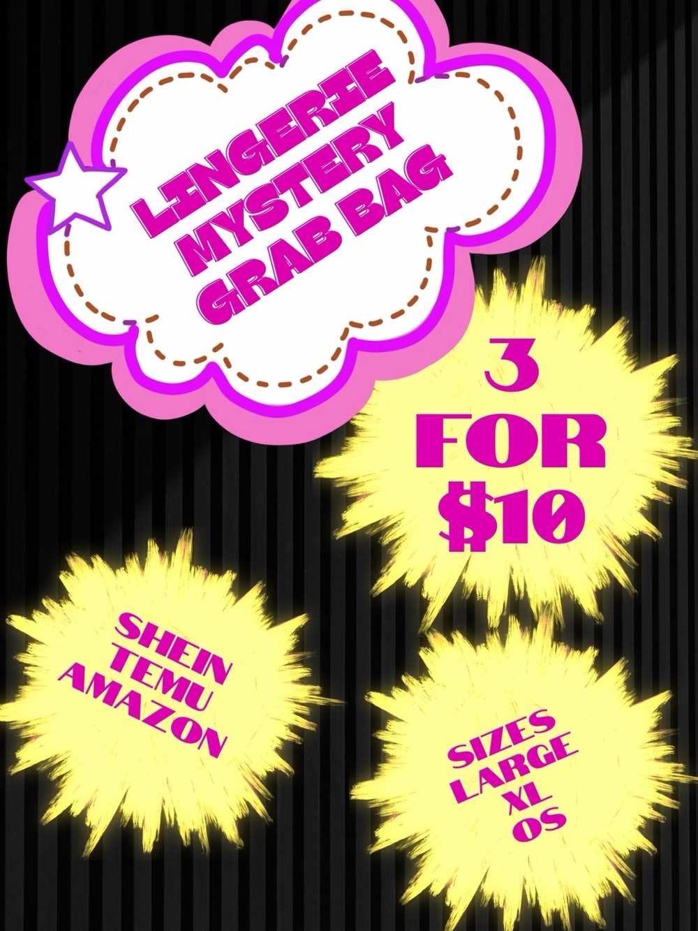 Lingerie Mystery Grab Bag - Assorted Pink Accents